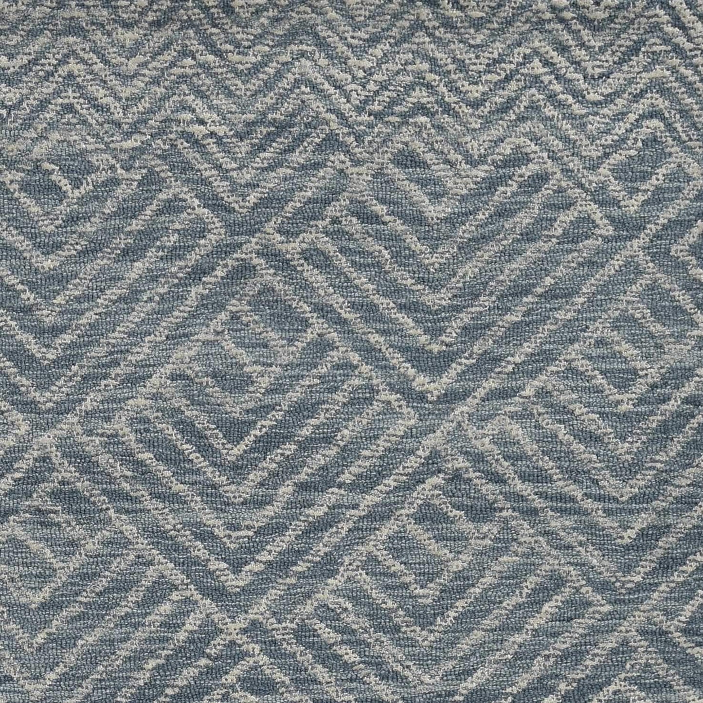 5' X 7' Denim Blue Hand Tufted Space Dyed Geometric Indoor Area Rug - Homeroots - Flyclothing LLC