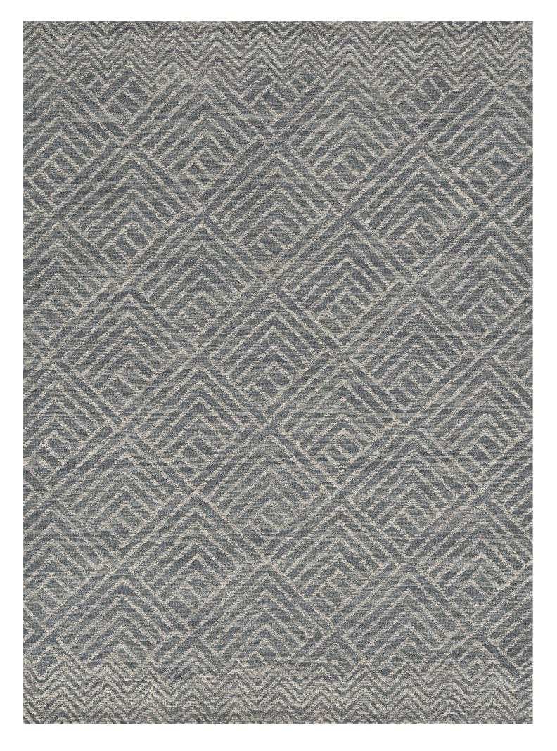 5' X 7' Denim Blue Hand Tufted Space Dyed Geometric Indoor Area Rug - Homeroots - Flyclothing LLC