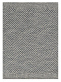 5' X 7' Denim Blue Hand Tufted Space Dyed Geometric Indoor Area Rug - Homeroots
