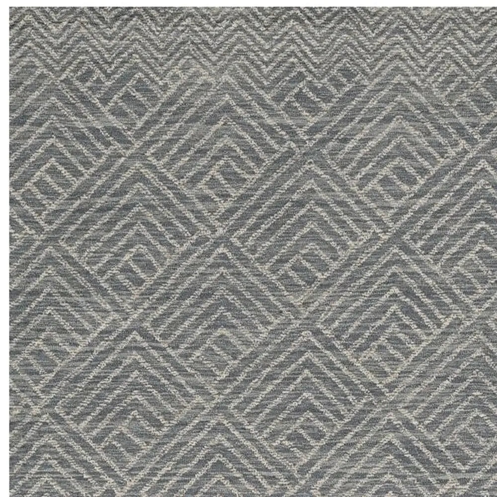 5' X 7' Denim Blue Hand Tufted Space Dyed Geometric Indoor Area Rug - Homeroots - Flyclothing LLC
