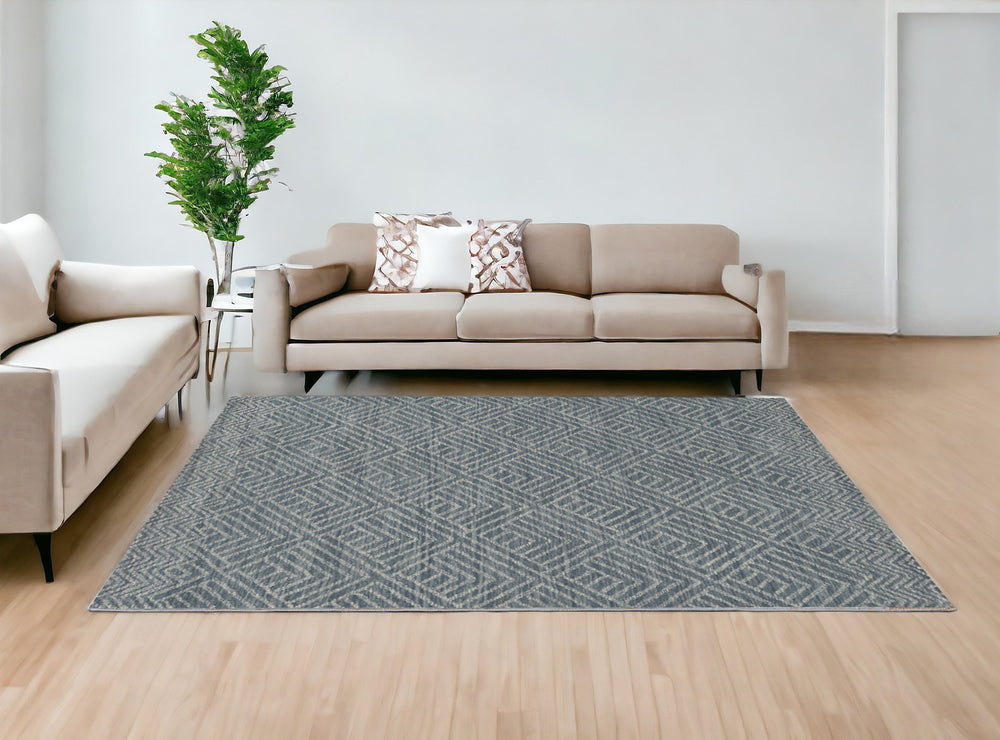 108 X 156 Denim Wool Rug - Homeroots