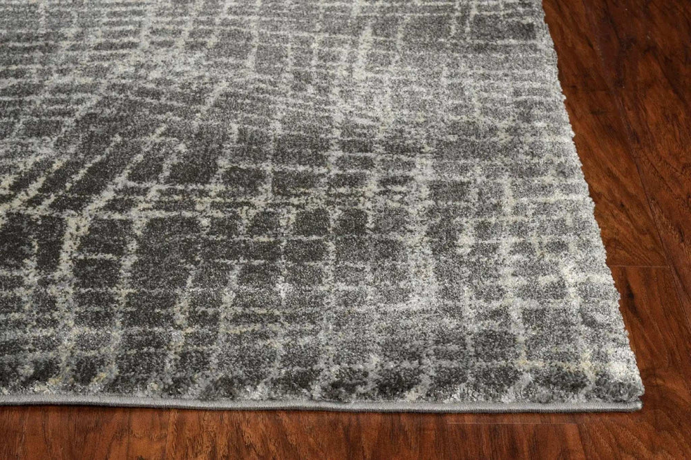 2' X 7' Grey Abstract Lines Runner Rug - Homeroots - Flyclothing LLC