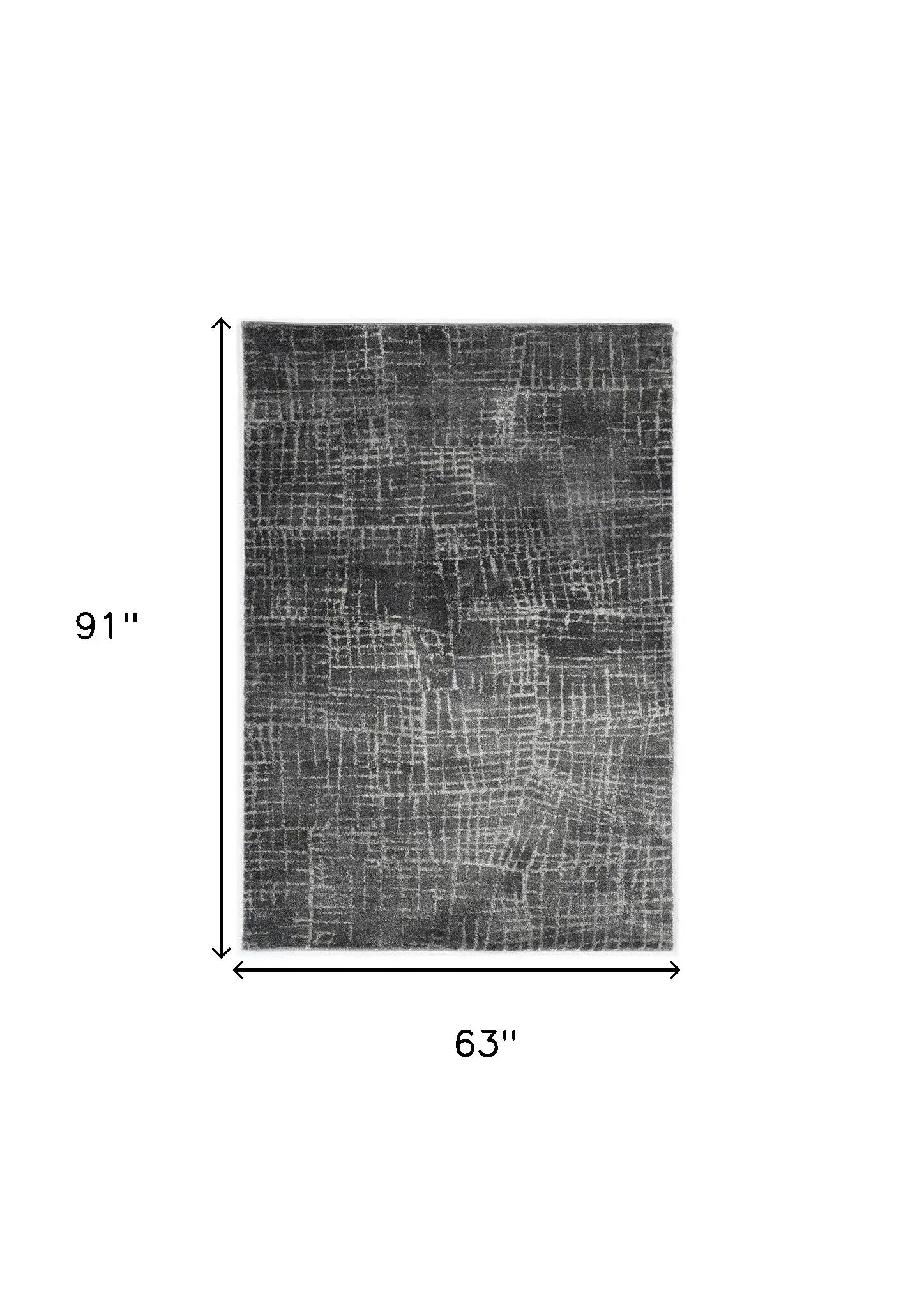 5' X 8' Grey Machine Woven Abstract Scratch Indoor Area Rug - Homeroots - Flyclothing LLC