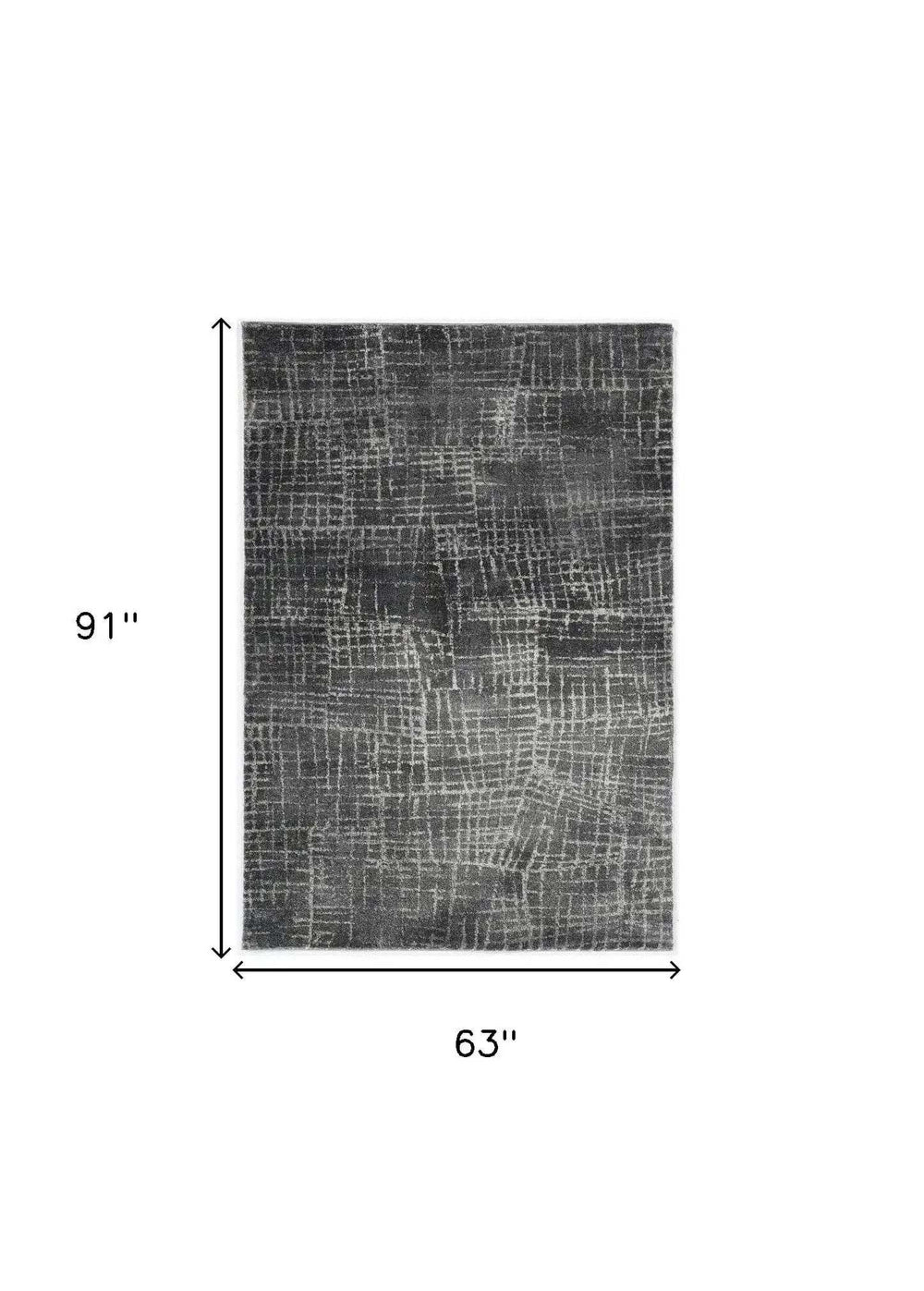 5' X 8' Grey Machine Woven Abstract Scratch Indoor Area Rug - Homeroots - Flyclothing LLC