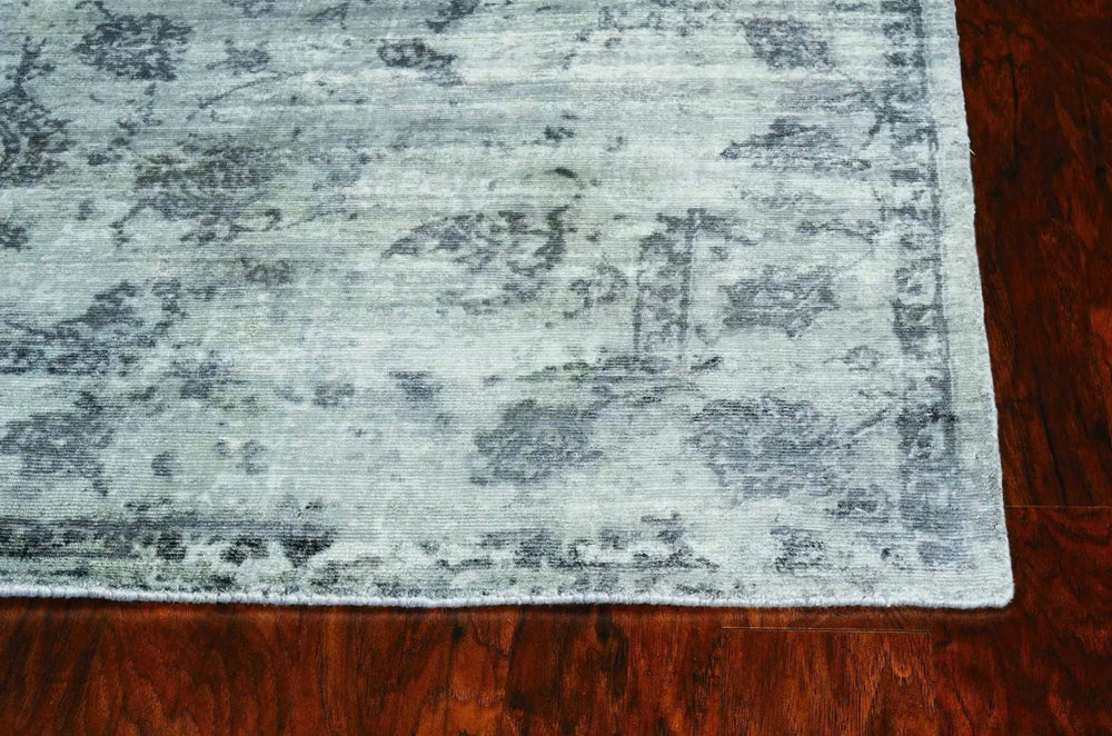 3' X 5' Gray Floral Vines Hand Loomed Distressed Area Rug - Homeroots - Flyclothing LLC