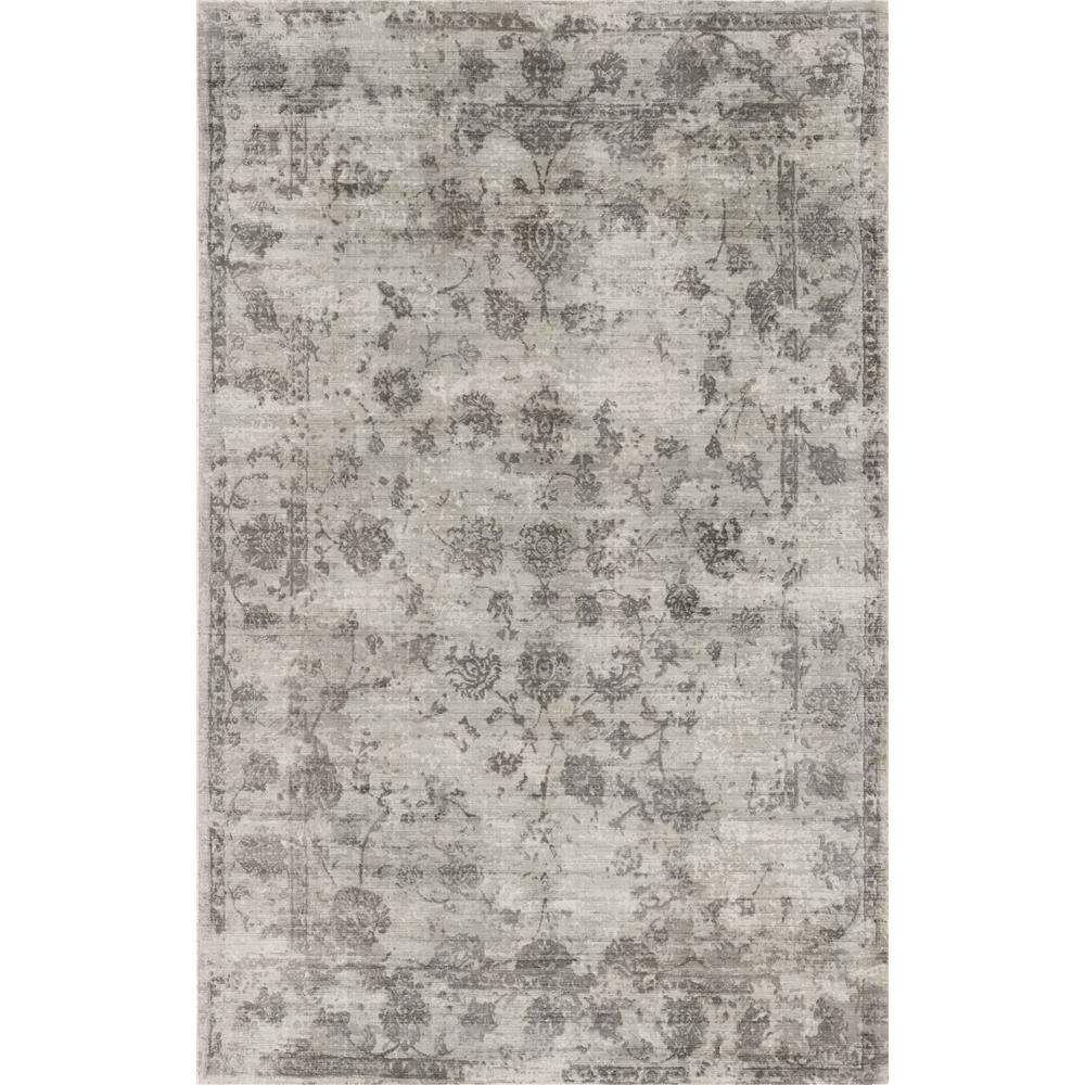 3' X 5' Gray Floral Vines Hand Loomed Distressed Area Rug - Homeroots - Flyclothing LLC