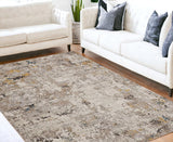 5' X 7' Grey Hand Loomed Traditional Floral Indoor Area Rug - Homeroots