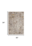 5' X 7' Grey Hand Loomed Traditional Floral Indoor Area Rug - Homeroots
