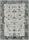 7' Ivory Grey Machine Woven Floral Traditional Indoor Runner Rug - Homeroots