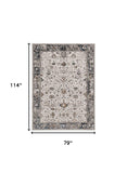 6' X 9' Gray and Ivory Area Rug - Homeroots