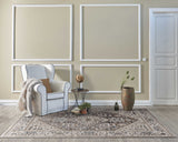 7' Grey Machine Woven Diamond Floral Medallion Indoor Runner Rug - Homeroots