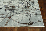 7' Ivory Grey Machine Woven Abstract Vermicular Indoor Runner Rug - Homeroots