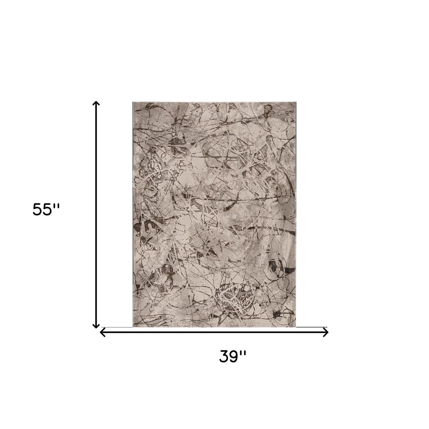 3' X 5' Gray and Ivory Abstract Area Rug - Homeroots - Flyclothing LLC