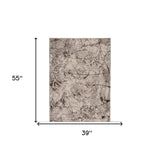 3' X 5' Gray and Ivory Abstract Area Rug - Homeroots - Flyclothing LLC