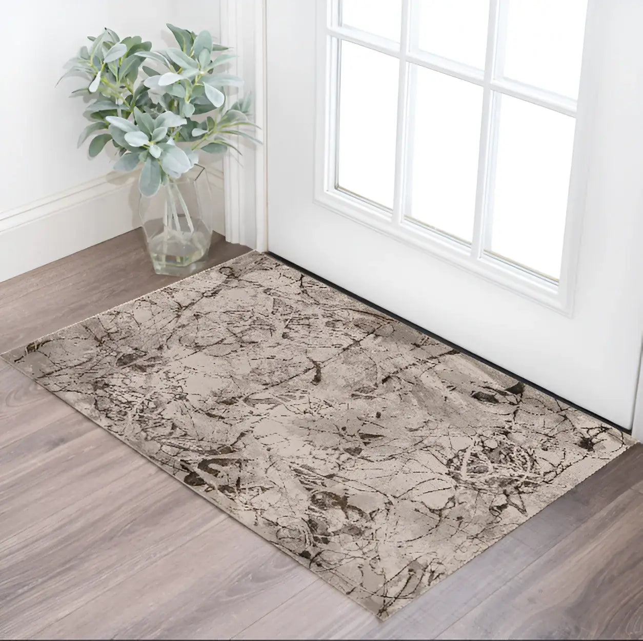 3' X 5' Gray and Ivory Abstract Area Rug - Homeroots - Flyclothing LLC