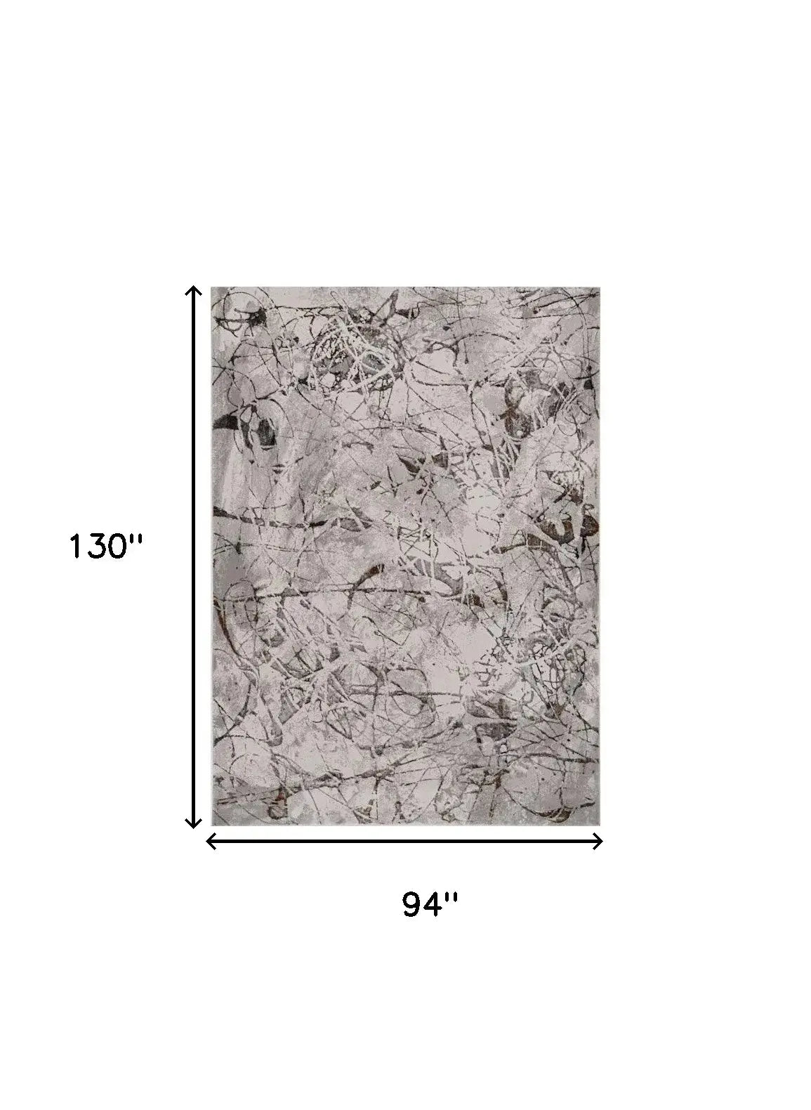 8' X 11' Gray and Ivory Area Rug - Homeroots - Flyclothing LLC