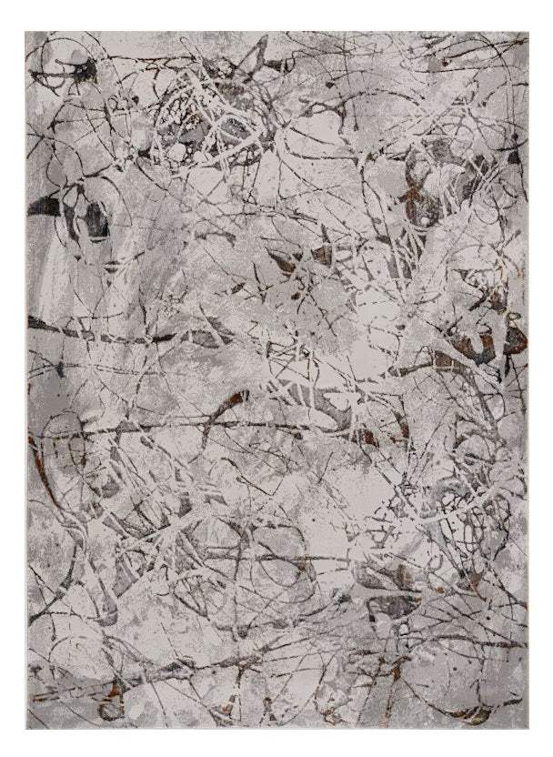 8' X 11' Gray and Ivory Area Rug - Homeroots - Flyclothing LLC