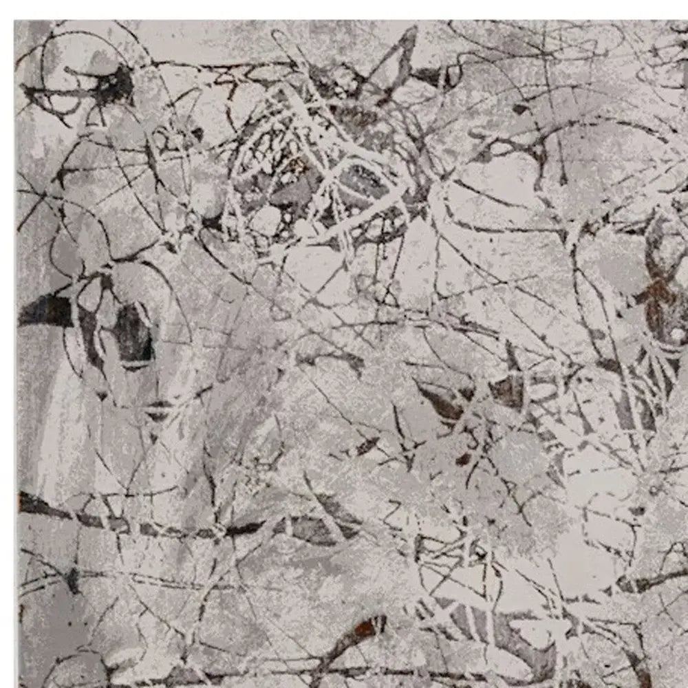 8' X 11' Gray and Ivory Area Rug - Homeroots - Flyclothing LLC
