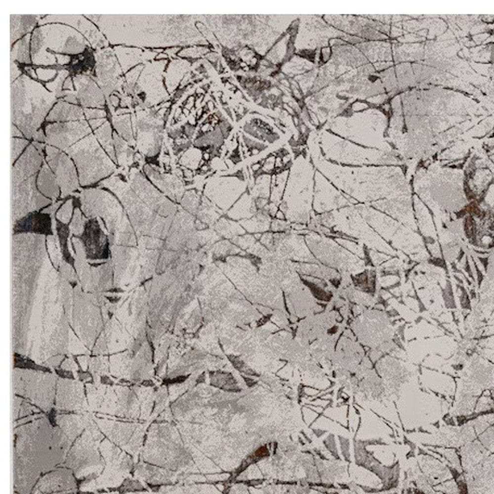 8' X 11' Gray and Ivory Area Rug - Homeroots - Flyclothing LLC