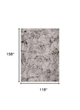 10' X 13' Gray and Ivory Area Rug - Homeroots