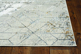 7' Ivory Machine Woven Abstract Geometric Indoor Runner Rug - Homeroots