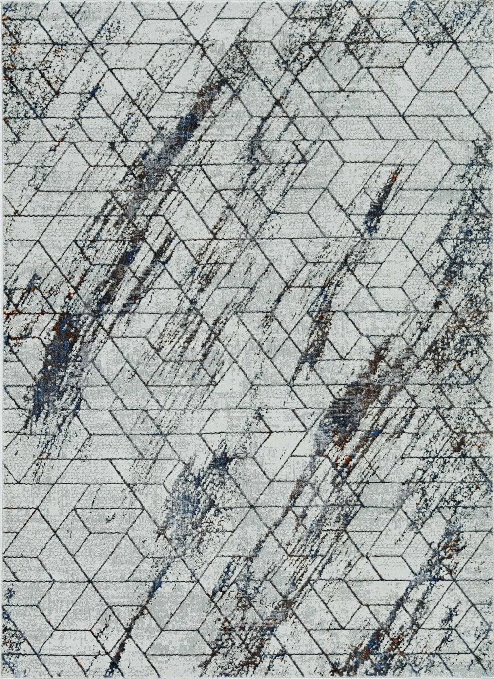 7' Ivory Machine Woven Abstract Geometric Indoor Runner Rug - Homeroots - Flyclothing LLC