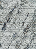 7' Ivory Machine Woven Abstract Geometric Indoor Runner Rug - Homeroots