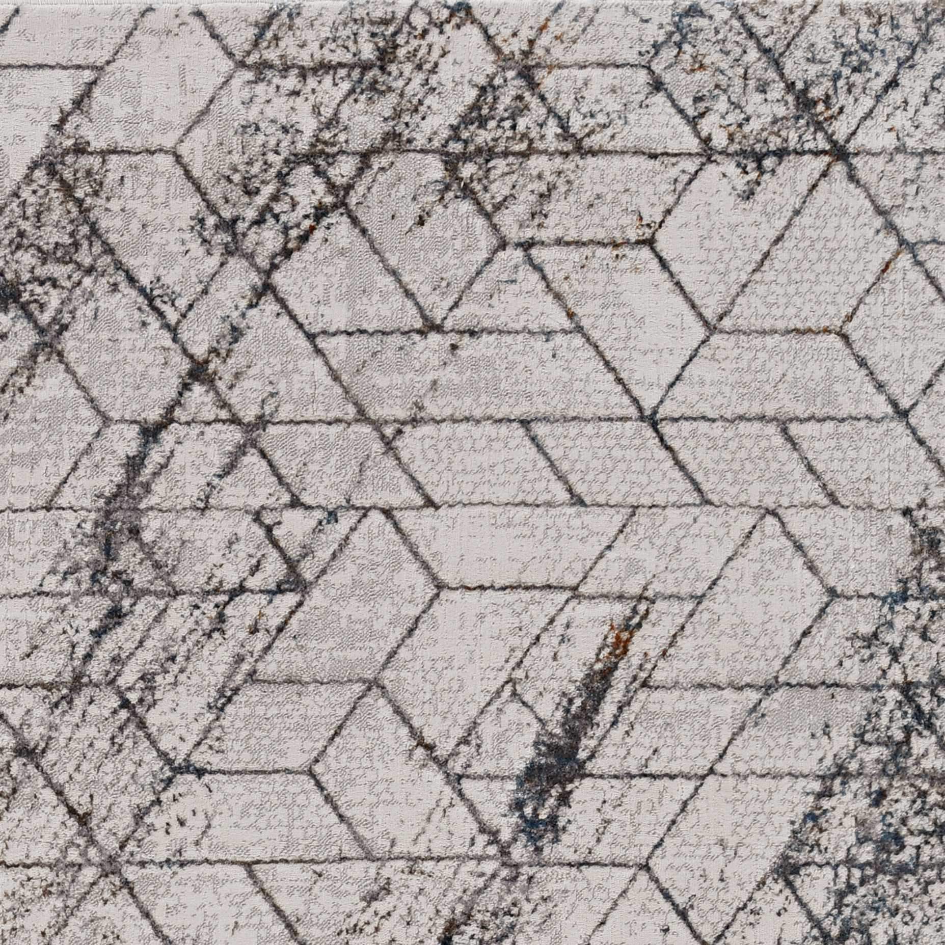 7' Ivory Machine Woven Abstract Geometric Indoor Runner Rug - Homeroots - Flyclothing LLC