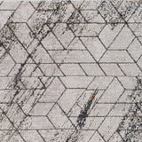 7' Ivory Machine Woven Abstract Geometric Indoor Runner Rug - Homeroots