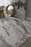 7' Ivory Machine Woven Abstract Geometric Indoor Runner Rug - Homeroots