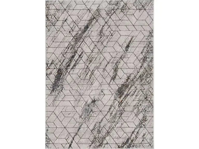 3' X 5' Ivory Geometric Pattern Area Rug - Homeroots - Flyclothing LLC