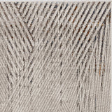 7' Ivory Grey Machine Woven Geometric Lines Indoor Runner Rug - Homeroots