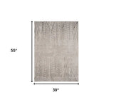 3' X 5' Ivory Or Grey Geometric Lines Area Rug - Homeroots - Flyclothing LLC