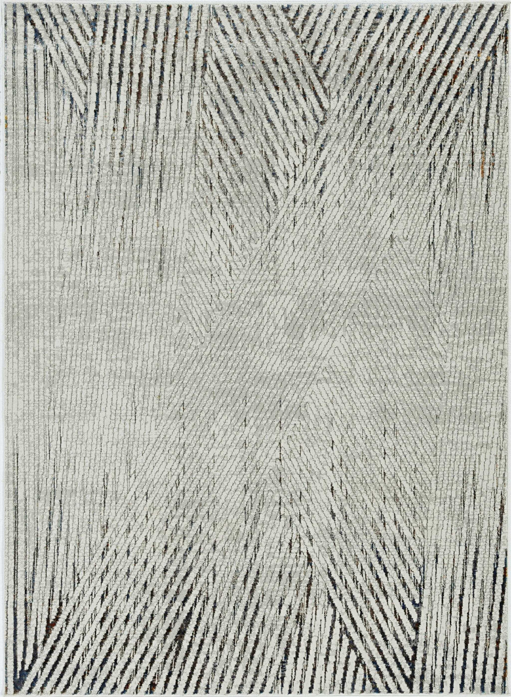 3' X 5' Ivory Or Grey Geometric Lines Area Rug - Homeroots - Flyclothing LLC