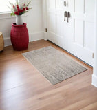 3' X 5' Ivory Or Grey Geometric Lines Area Rug - Homeroots