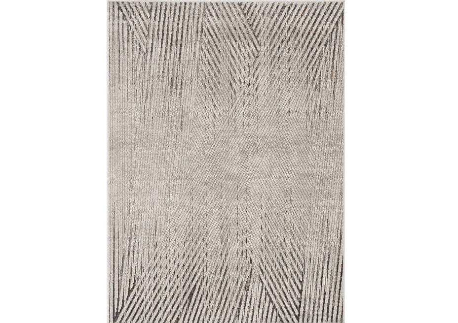 3' X 5' Ivory Or Grey Geometric Lines Area Rug - Homeroots - Flyclothing LLC
