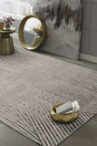 5' X 8' Ivory Grey Machine Woven Geometric Lines Indoor Area Rug - Homeroots