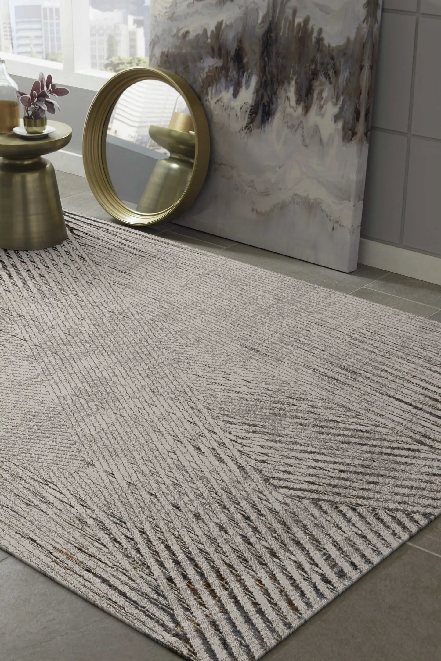 6' X 9' Gray and Ivory Area Rug - Homeroots - Flyclothing LLC