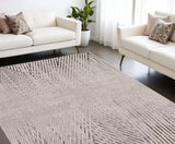 6' X 9' Gray and Ivory Area Rug - Homeroots - Flyclothing LLC