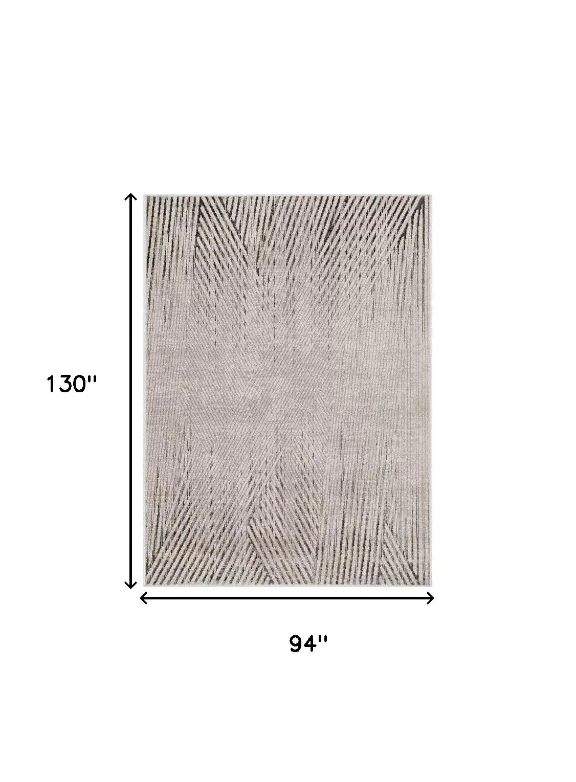 8' X 11' Gray and Ivory Area Rug - Homeroots - Flyclothing LLC