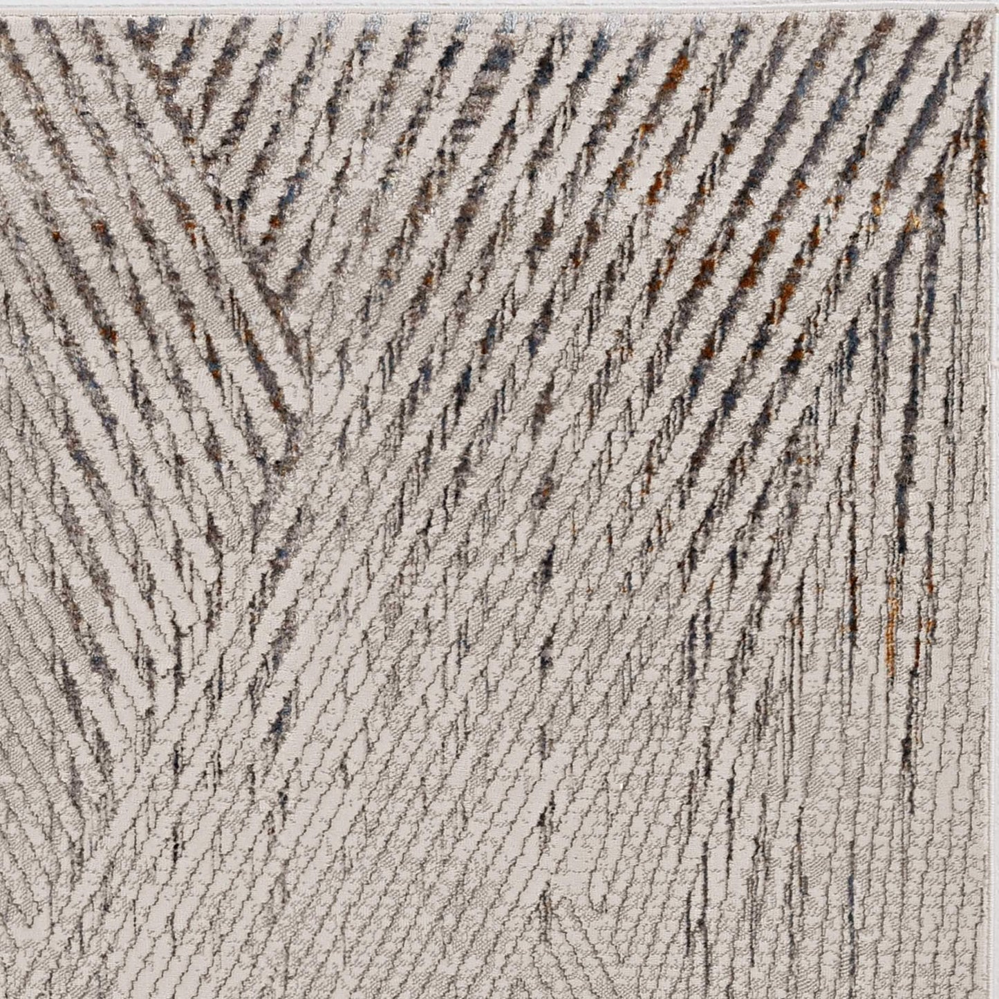 10' X 13' Ivory Grey Machine Woven Geometric Lines Indoor Area Rug - Homeroots - Flyclothing LLC