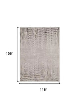 10' X 13' Ivory Grey Machine Woven Geometric Lines Indoor Area Rug - Homeroots - Flyclothing LLC