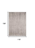 10' X 13' Ivory Grey Machine Woven Geometric Lines Indoor Area Rug