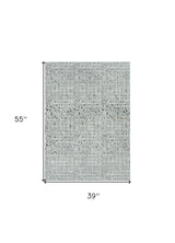 3' X 5' Grey Mosaic Area Rug - Homeroots - Flyclothing LLC