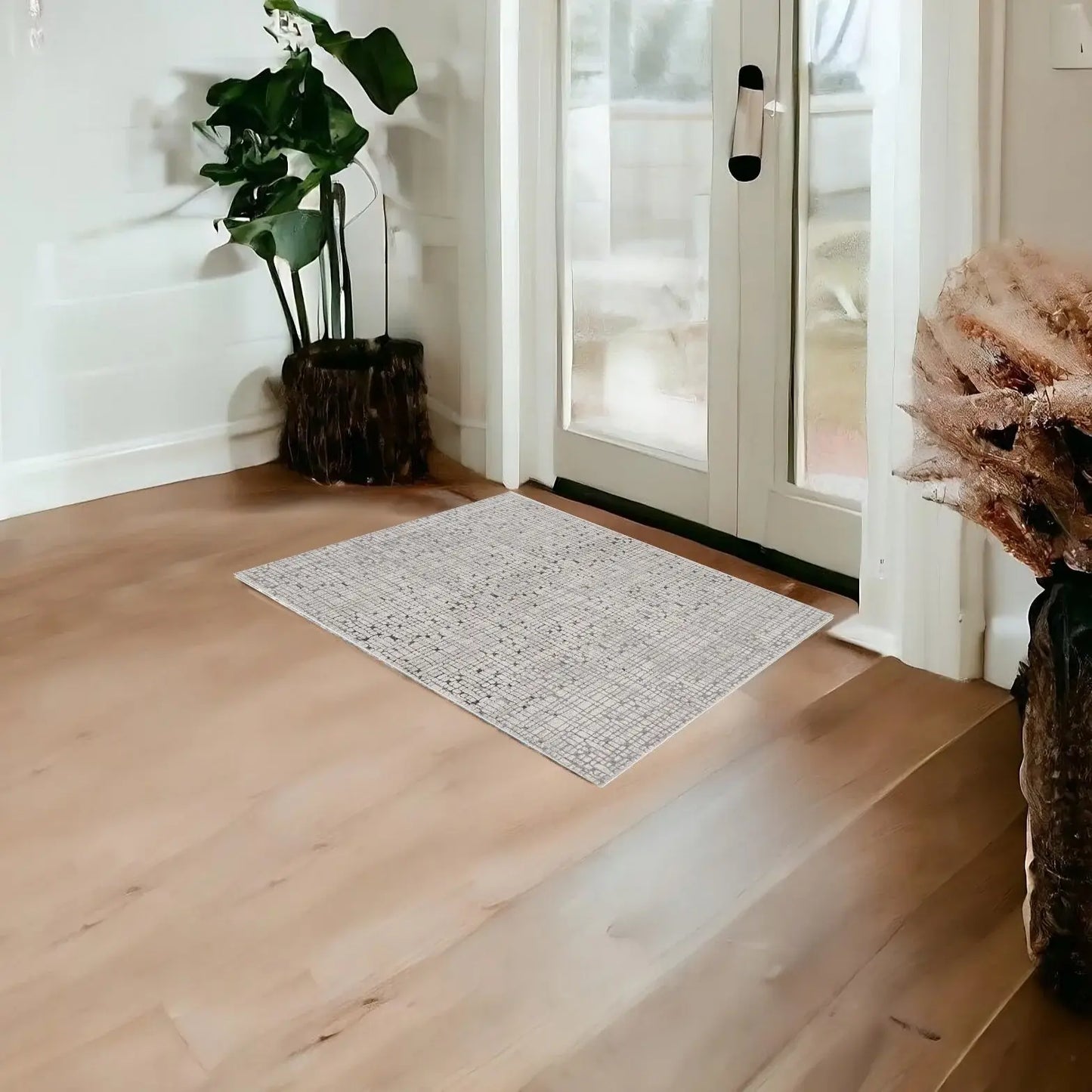 3' X 5' Grey Mosaic Area Rug - Homeroots - Flyclothing LLC