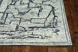 7' Grey Machine Woven Abstract  Indoor Runner Rug - Homeroots