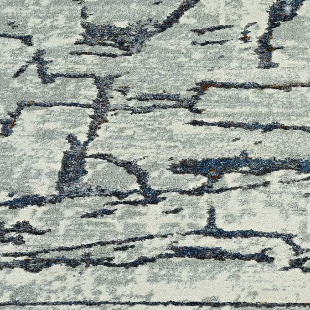 7' Grey Machine Woven Abstract Indoor Runner Rug - Homeroots - Flyclothing LLC