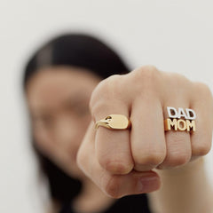 MOM Stainless Steel Open Ring - Trendsi