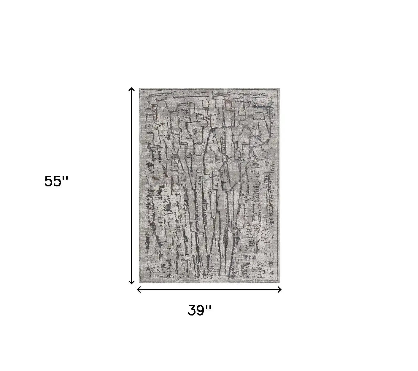 3' X 5' Grey Abstract Lines Area Rug - Homeroots - Flyclothing LLC
