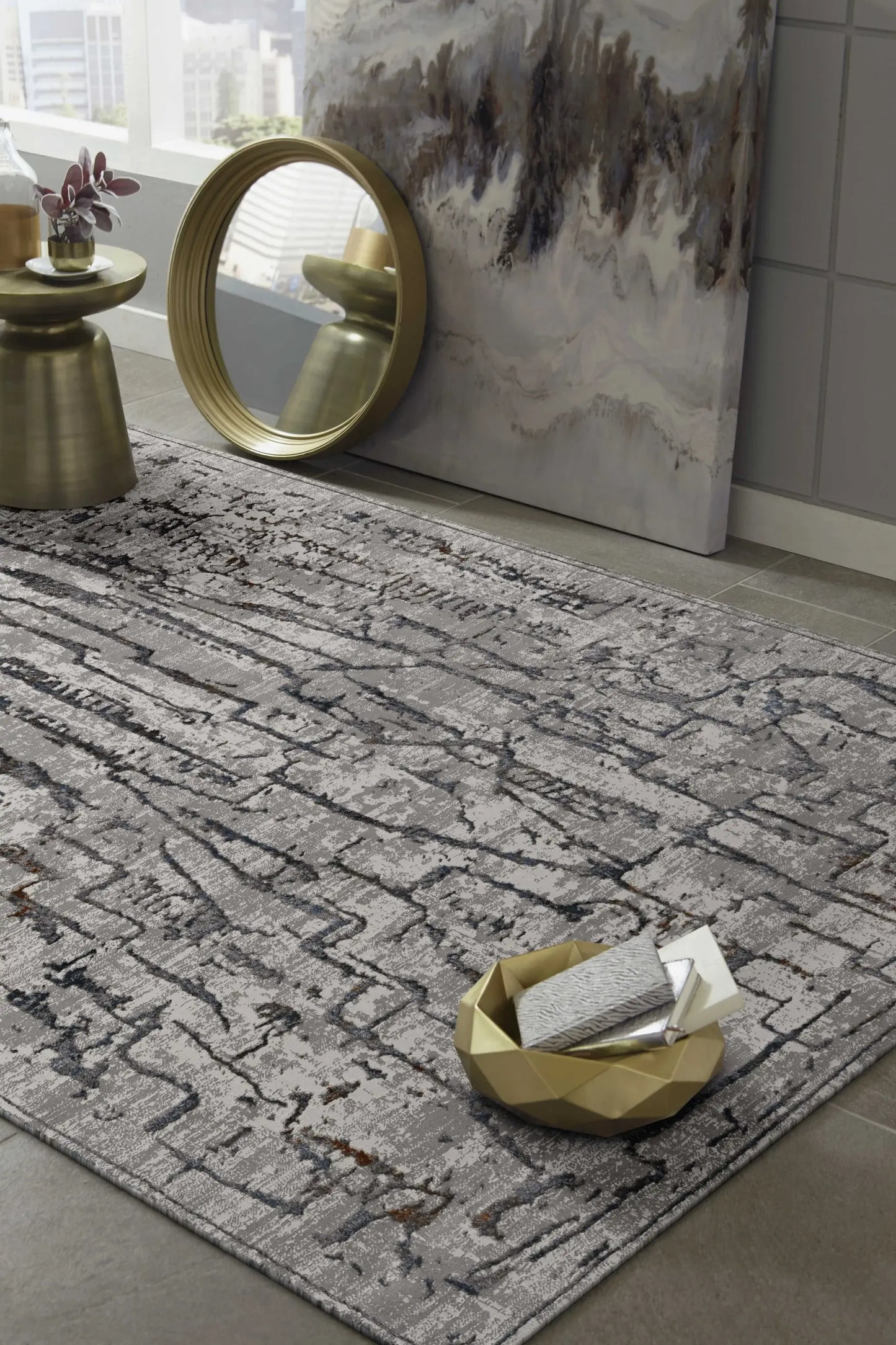 3' X 5' Grey Abstract Lines Area Rug - Homeroots - Flyclothing LLC